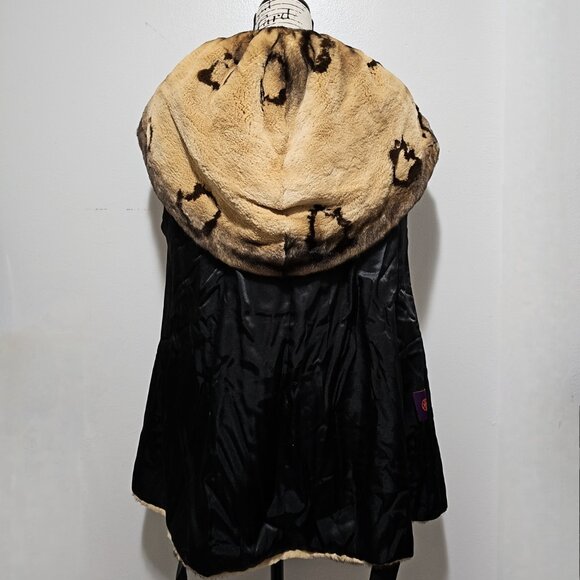 New Real Semi-sheared Mink Fur Coat Jacket Blazer Tan Cinnamon Beige Brown Print - Picture 7 of 8